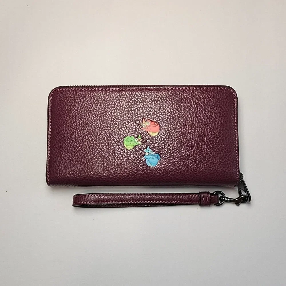 NWT CD971 COACH Disney X Long Zip Wallet Once Upon a Dream Sleeping Beauty